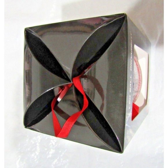 NCAA Ohio State Buckeyes LED Ball Ornament Glitter Plaid by Team Sports America - Picture 5 of 6